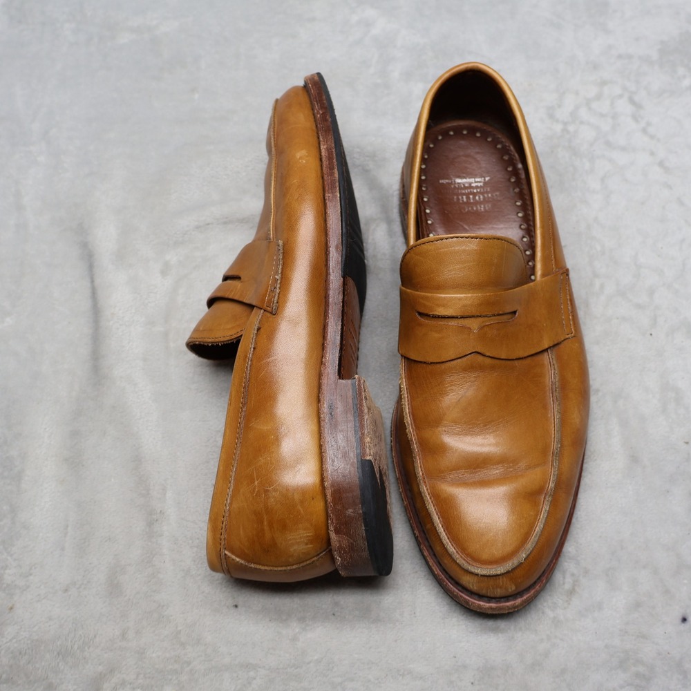 Brooks Brothers Mens 8 Loafers Brown Penny Leather Slip On Dress Shoes USA Made